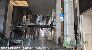 右手に丸善さんがあるので、通り抜けて真っ直ぐ進みます。